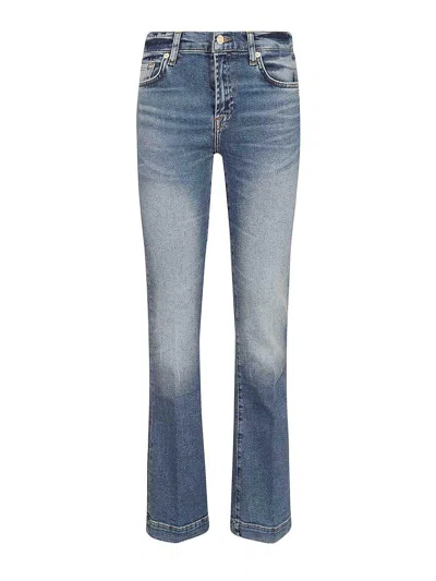 7 For All Mankind Mid Waist Bootcut Jeans In Blue