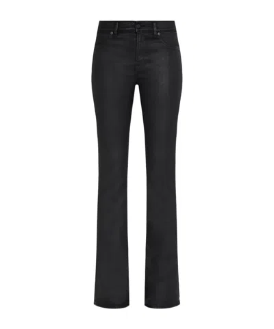 7 For All Mankind Mid-waist Flared Jeans In Black