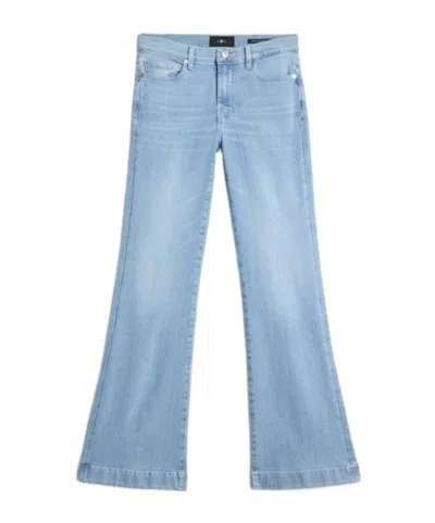 7 For All Mankind Mid Waist Flared Jeans In Blue