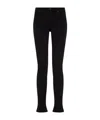 7 For All Mankind Mid-waist Skinny Jeans In Black
