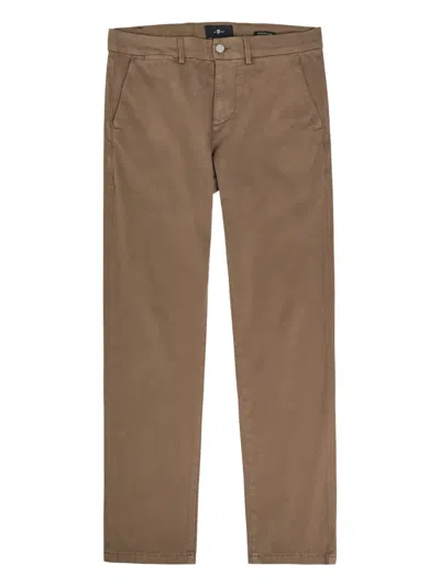 7 For All Mankind Mid-waist Slim Trousers In Brown