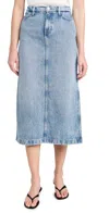 7 For All Mankind High-rise Denim Maxi Skirt In Blue