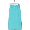 7 For All Mankind Midi Denim Skirt In Aqua