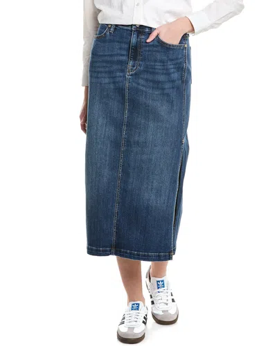 7 For All Mankind Midi Skirt In Blue