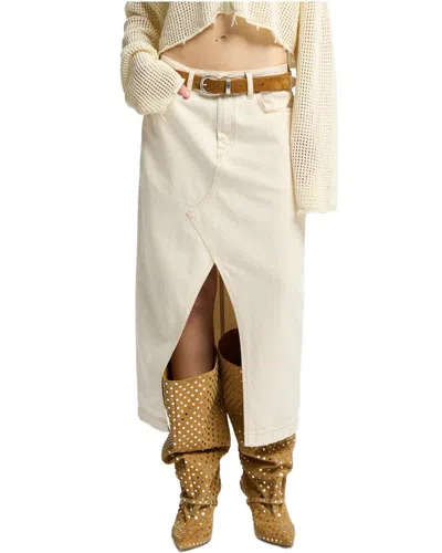 7 For All Mankind Midi Skirt In Neutral