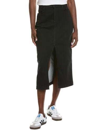 7 For All Mankind Midi Skirt In Black