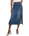 7 For All Mankind Midi Skirt In Blue