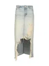 7 For All Mankind Mid Skirt Peaches With Destroyed Hem In Blue