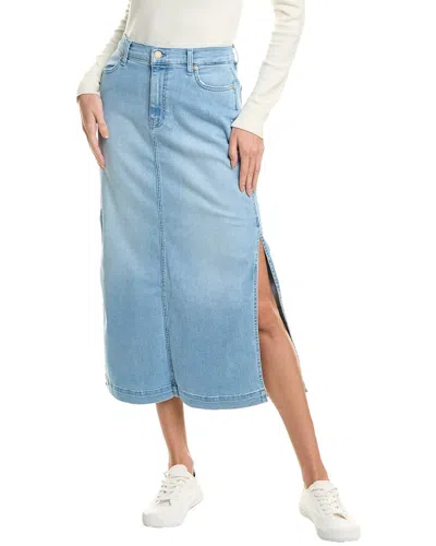 7 For All Mankind Midi Skirt In Blue