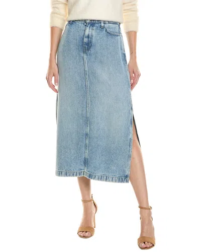 7 For All Mankind Midi Skirt In Blue