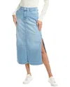 7 For All Mankind Denim Midi Skirt In Blue