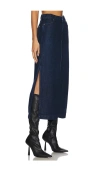 7 For All Mankind Midi Skirt In Blue