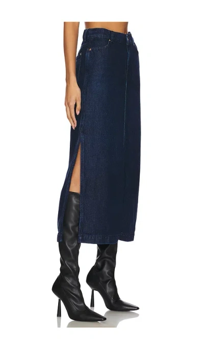 7 For All Mankind Midi Skirt In Blue