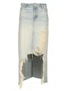 7 For All Mankind Mid Skirt Peaches With Destroyed Hem
