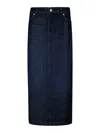 7 For All Mankind Stormy Midi Skirt In Dark Blue
