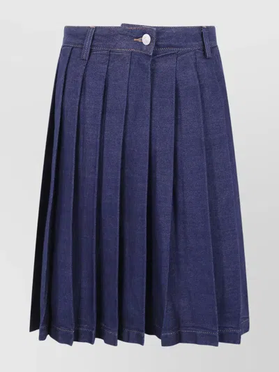 7 FOR ALL MANKIND MIDI SKIRT WITH PLEATS AND BUTTONS