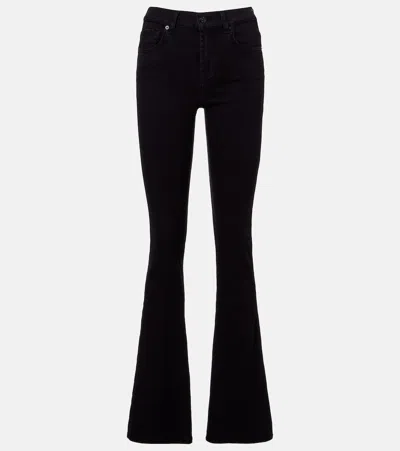 7 For All Mankind High Rise Bootcut Stretch Denim Five Pocket In Black