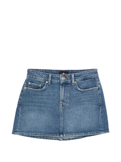7 For All Mankind Milly Pocket Denim Mini Skirt In Blue