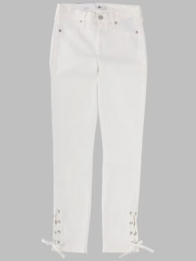 7 For All Mankind Mini High-rise Jeans For Women In White