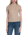 7 For All Mankind Mock Neck Wool-blend Sweater In Beige