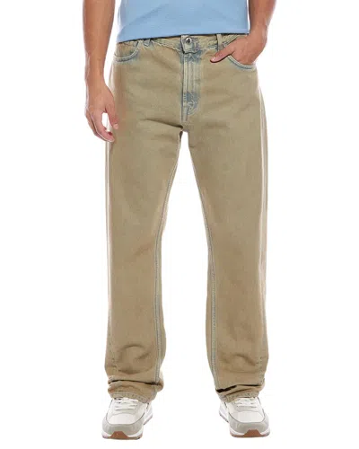7 For All Mankind Modern Beige Straight Jean In Brown