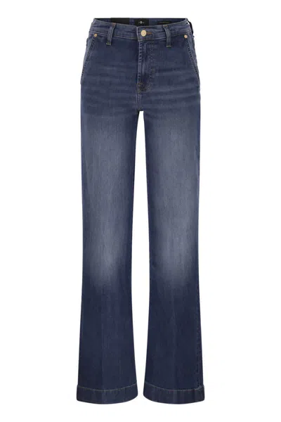 7 For All Mankind Modern Dojo - High-waisted Flared Jeans In Blue