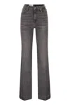 7 For All Mankind High-waist Flared Jeans With Classic Five-pocket Design In Gray