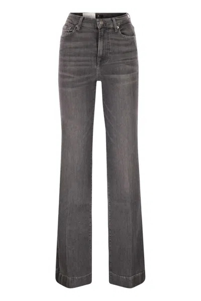 7 For All Mankind High-waist Flared Jeans With Classic Five-pocket Design In Gray