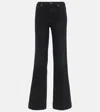 7 For All Mankind Lotta Soho Night High-rise Flared Jeans In Black