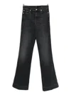 7 For All Mankind Modern Dojo Flared Denim Jeans In Black