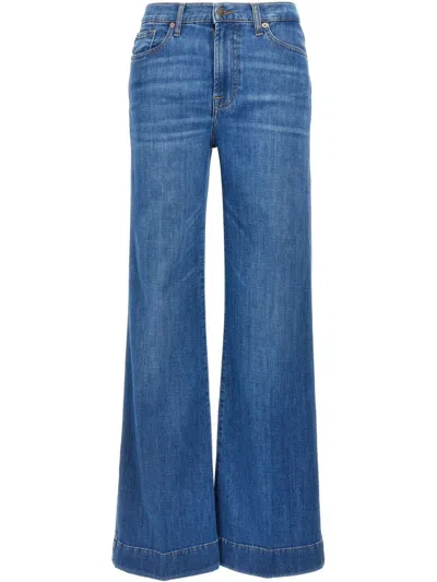 7 For All Mankind Modern Dojo High-waist Flared Jeans In Mid Blue