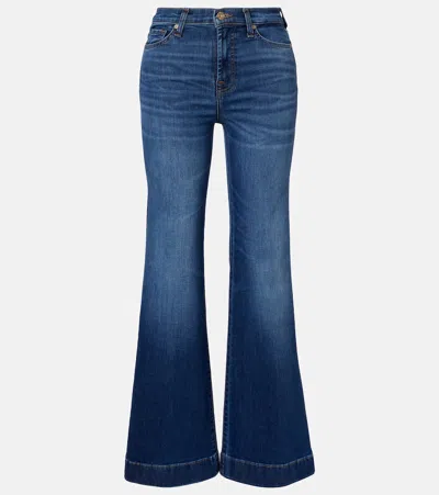 7 For All Mankind Modern Dojo Flared Jeans In Blue