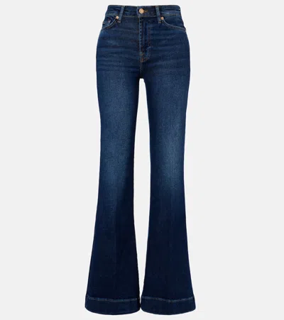 7 For All Mankind Modern Dojo Flared Jeans In Blue