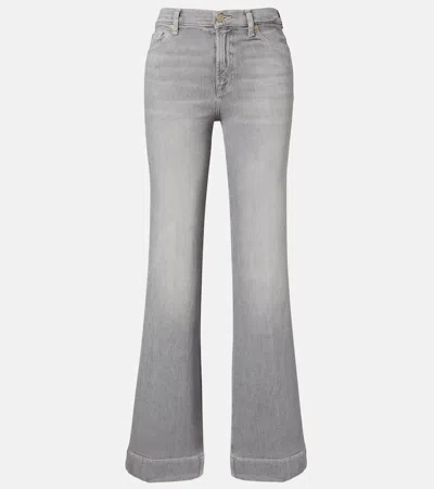 7 For All Mankind Luxe Vintage Wide-leg Jeans In Gray