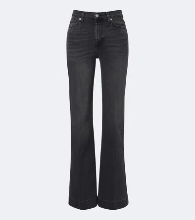 7 For All Mankind Modern Dojo Flared Jeans In Black