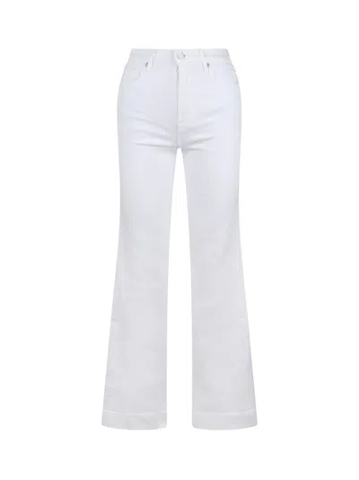 7 For All Mankind Modern Dojo Flared Jeans In White