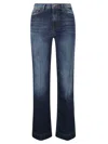 7 For All Mankind Straight-leg Jeans With Slightly Flared Hem In Dark Blue