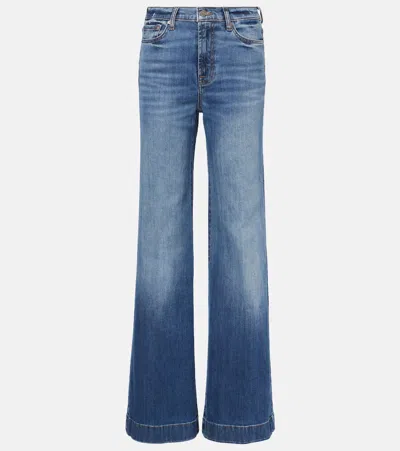 7 For All Mankind Modern Dojo Groovy High-rise Flared Jeans In Blue