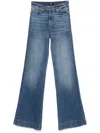 7 For All Mankind Wide-leg High-waist Jeans With Vintage Fading In Blue