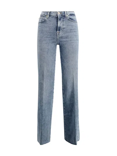 7 For All Mankind Modern Dojo High-rise Flared Jeans In Blue