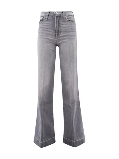 7 For All Mankind Modern Dojo High-rise Flared Jeans In Grey
