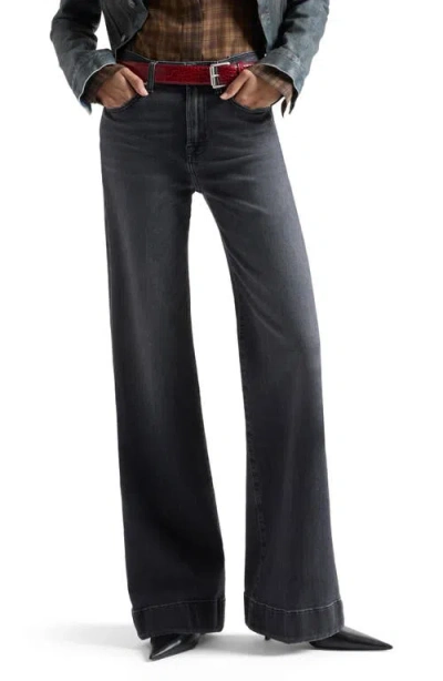 7 For All Mankind Modern Dojo High Waist Flare Jeans In Black