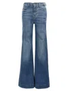 7 For All Mankind Womens Gran Canyon Modern Dojo Flared-leg High-rise Denim-blend Jeans