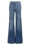 7 For All Mankind Womens Gran Canyon Modern Dojo Flared-leg High-rise Denim-blend Jeans