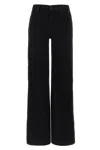 7 For All Mankind Wide Leg Denim Trousers In Black
