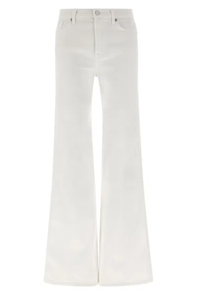 7 For All Mankind Buttoned Flared Jeans In White