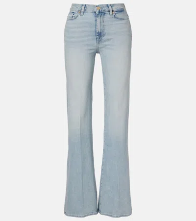 7 For All Mankind Modern Dojo Mid-rise Flared Jeans In Blue