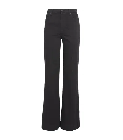 7 For All Mankind Modern Dojo Soho Flared Jeans In Black