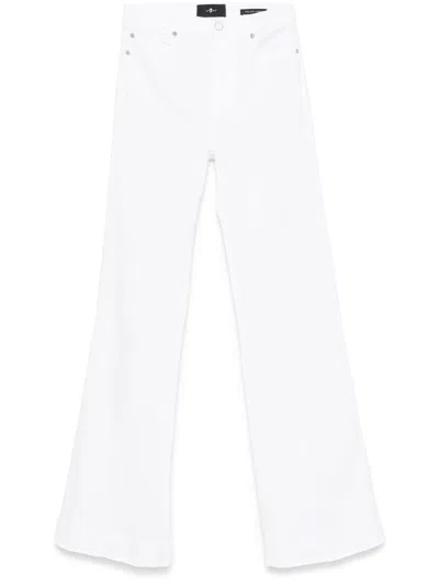 7 For All Mankind Cropped Alexa Jeans With Cut Hem White W/cut Hem