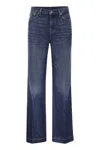 7 For All Mankind Flared Leg Denim Jeans In Navy